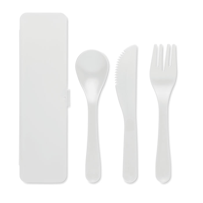 Set de couverts avec étui Rigata_Blanc