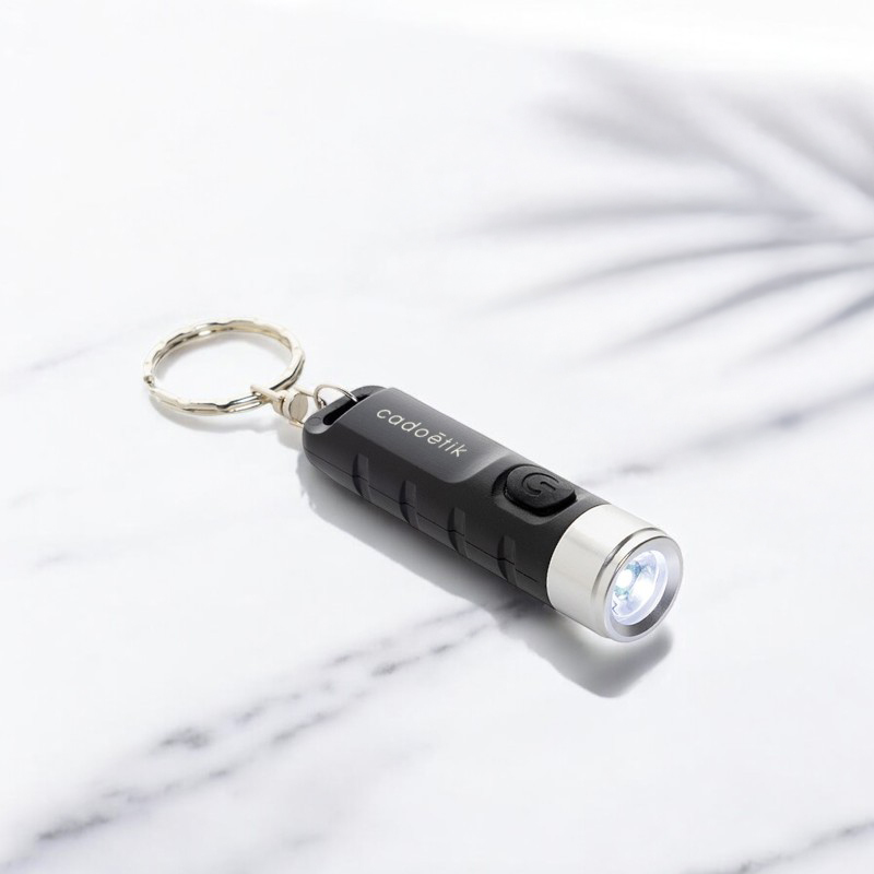 Porte-clés lumineux rechargeable en plastique recyclé certifié Globix_00