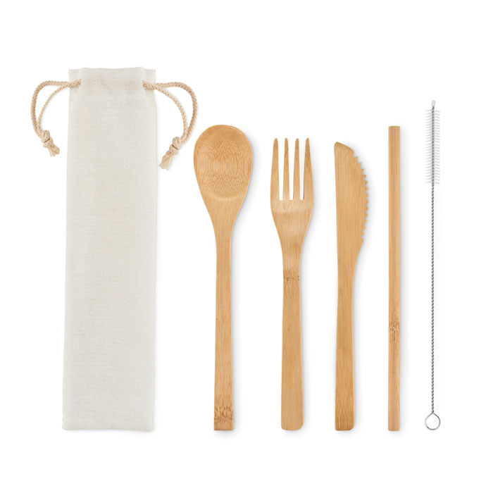 Couverts en bambou Setstraw _Beige