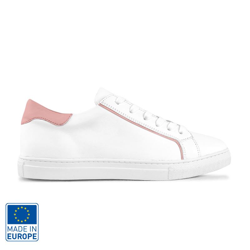 Baskets femme en cuir Harper Karl&Max_Rose pâle