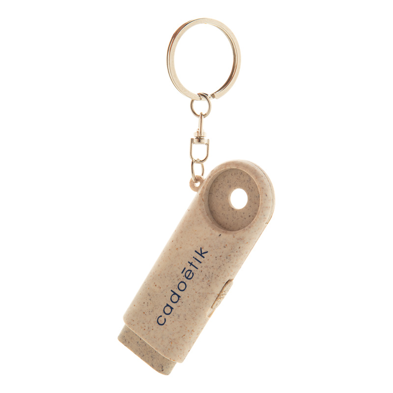 Porte-clés jeton lumineux en fibre de blé Bopor_1