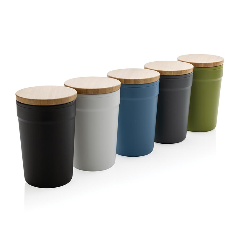 Mug de voyage en plastique recyclé et bambou certifiés Axton 300 mL_02
