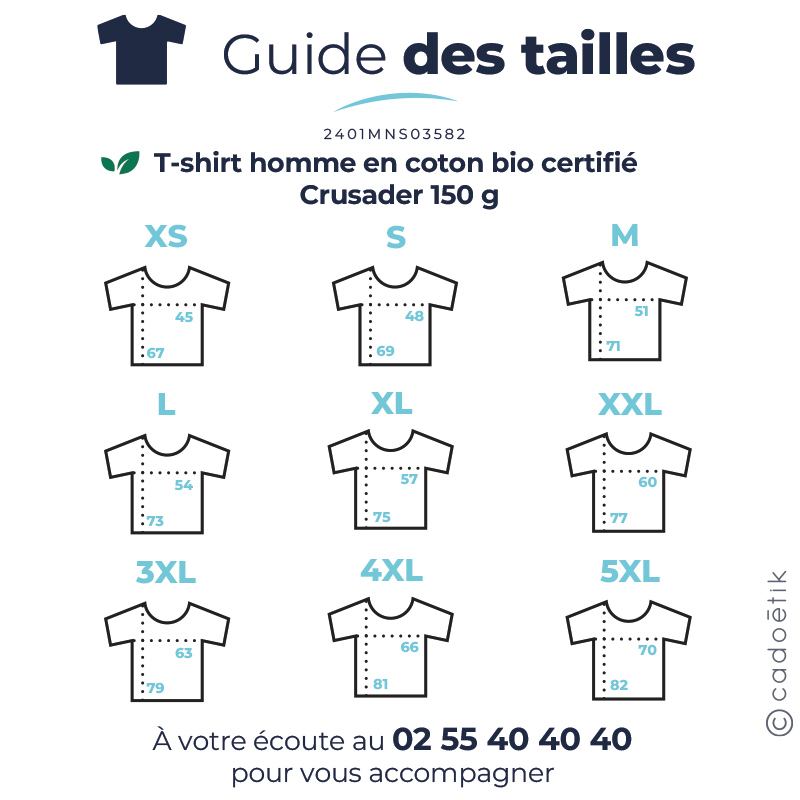 T-shirt homme en coton bio certifié Crusader 150 g_05