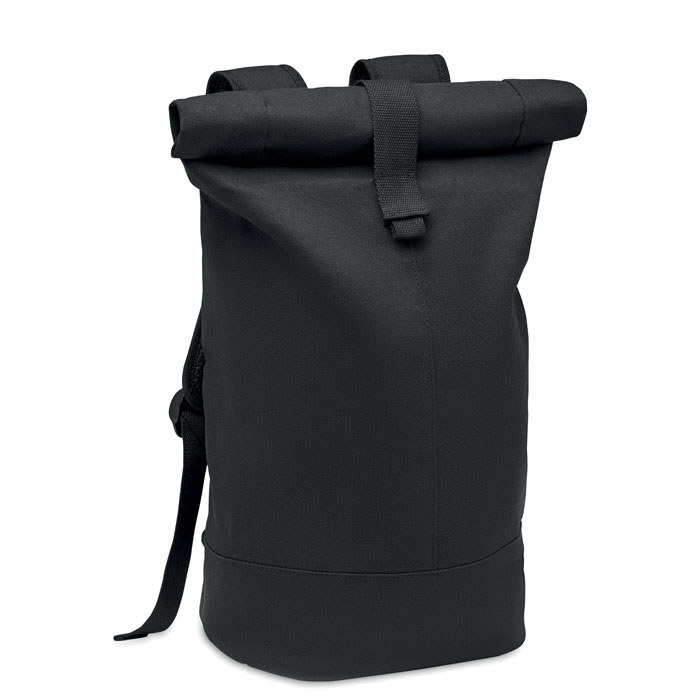 Sac à dos rolltop en polyester recyclé rPET Zurich Roll 19 L_Noir