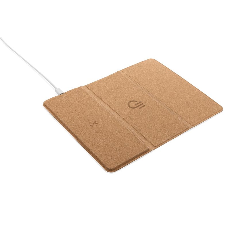 Tapis de souris en liège certifié avec chargeur à induction 10W Kira_1