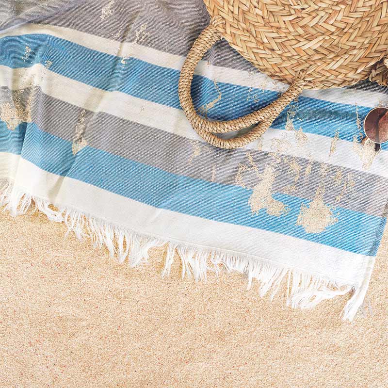 Serviette fouta en coton et polyester rPET recyclés Elmar 470 g_06