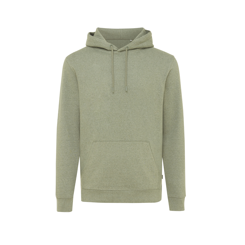 Sweat à capuche unisexe en coton recyclé et bio Iqoniq Torres 340 g_Heather green