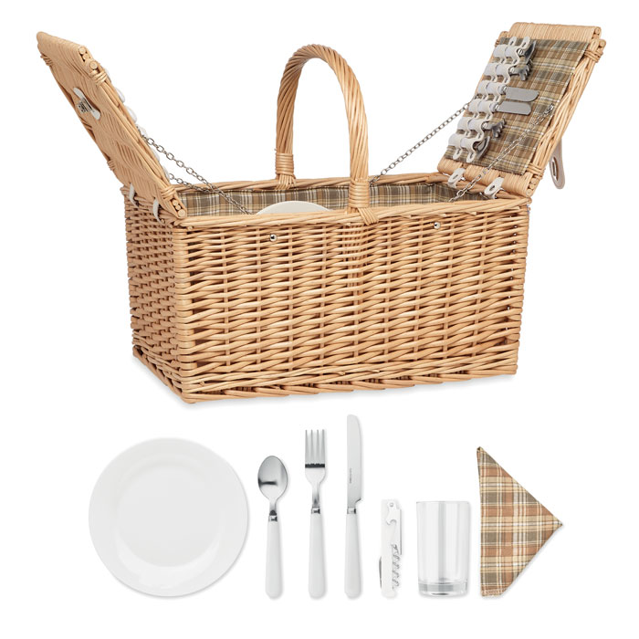 Panier de pique-nique en osier Mimbre Plus_Bois