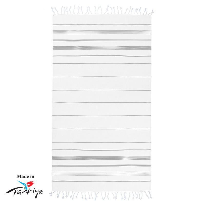 Serviette fouta en coton certifié Hamsultan 270 g_Blanc