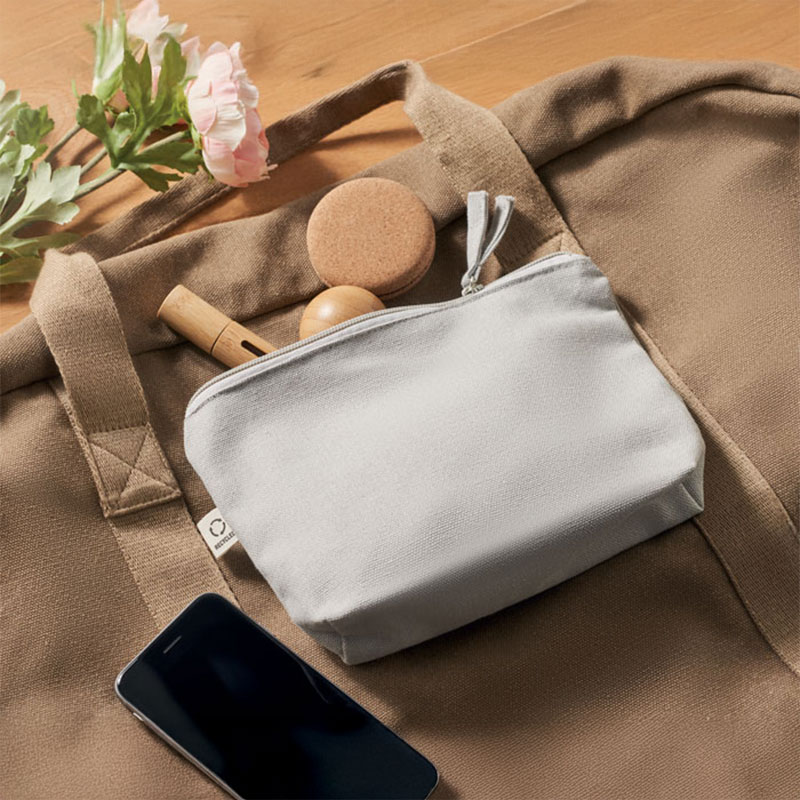 Pochette multi-usages en coton et polyester rPET recyclés Elnas 320 g_04