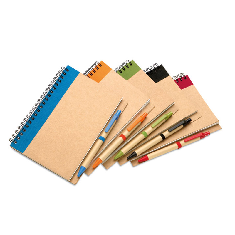 Carnet à spirales B6 avec stylo en carton recyclé Sonora Plus_02