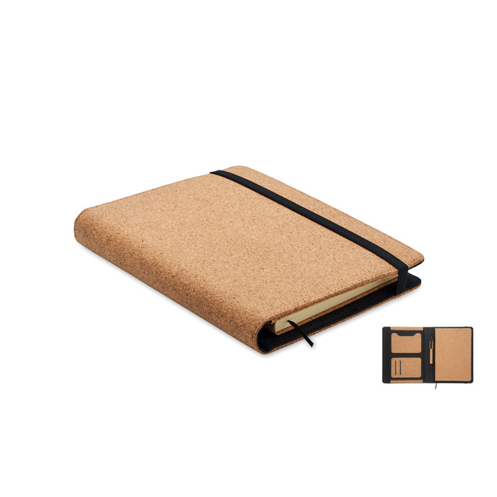 Conférencier A5 en liège avec papier recyclé Origin_Beige
