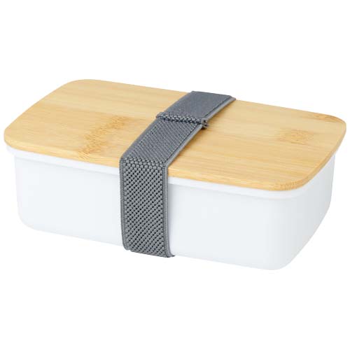 Lunch box en plastique recyclé et bambou certifiés Mangi 500 mL_Blanc