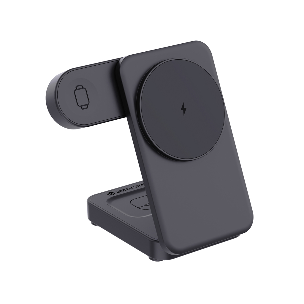 Chargeur rapide 3 en 1 Urban Vitamin Arcadia 15 W_Noir