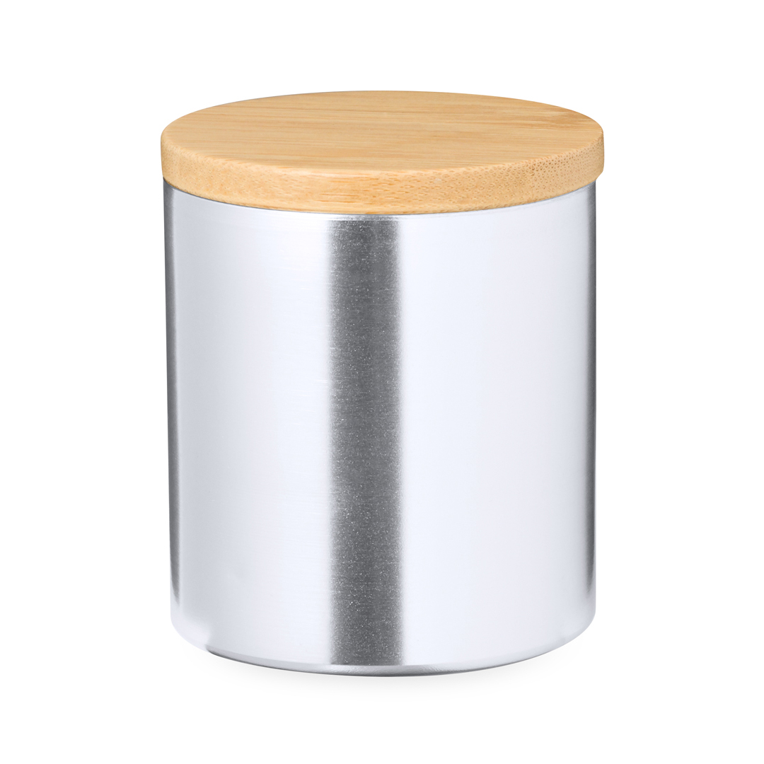 Bougie parfumée en aluminium et bambou Rudyn_Argent