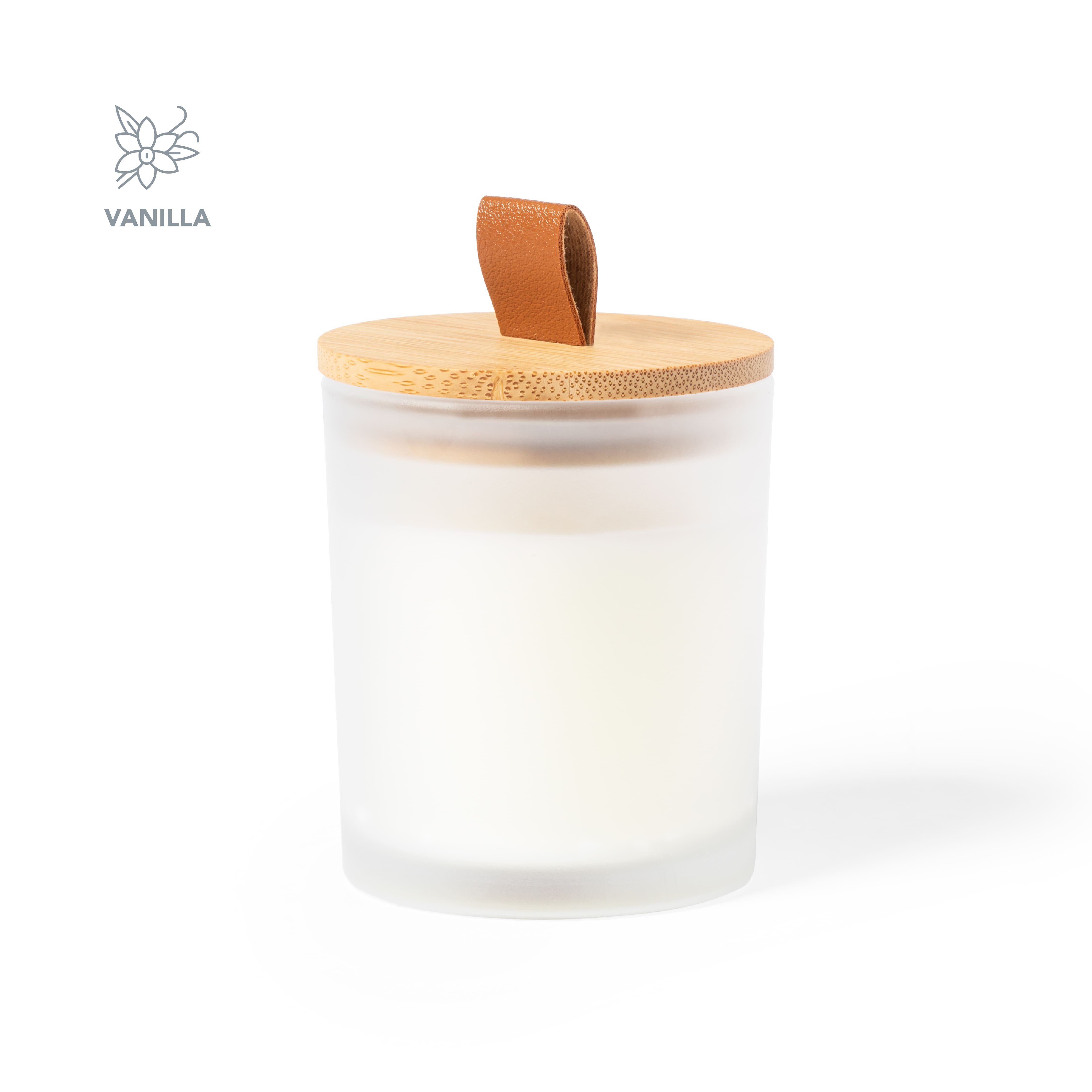 Bougie parfumée en verre et bambou Lonka_Blanc