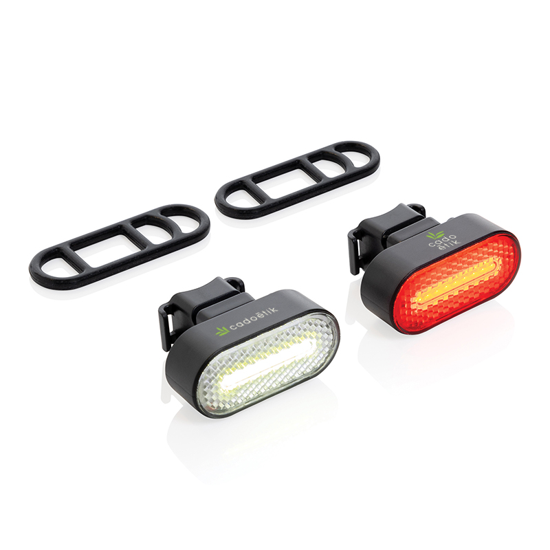 Set d'éclairage de vélo rechargeable en plastique recyclé certifié Lumino_1