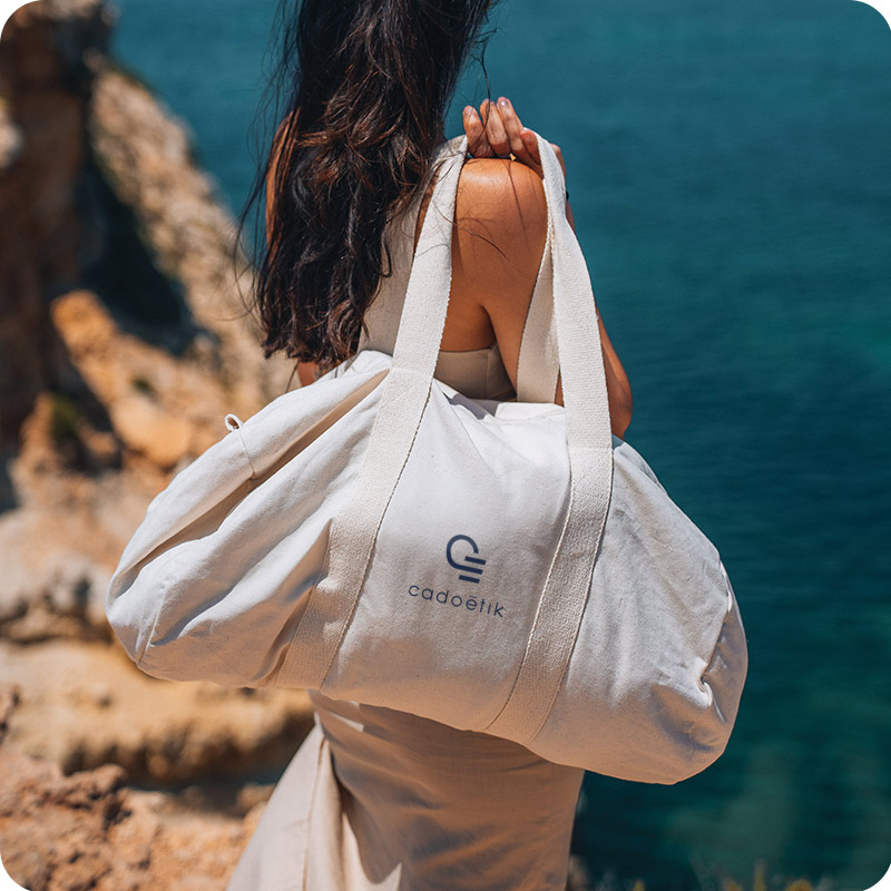 Sac polochon en toile recyclée non teintée Impact_0