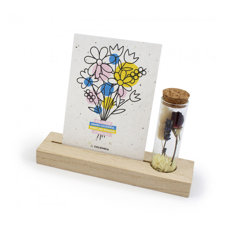 Support floral en bois avec fleurs séchées_02