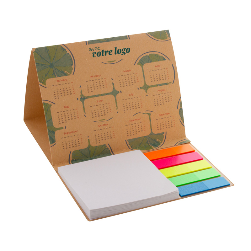 Calendrier en papier kraft avec post-it et notes Combo Date_03