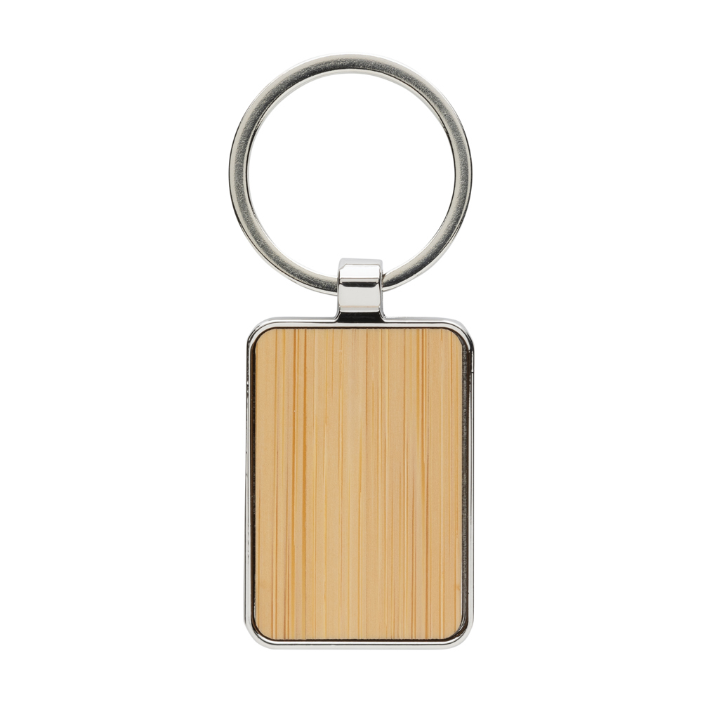 Porte-clés en bambou et zinc recyclé certifié Bamzoc_Argent
