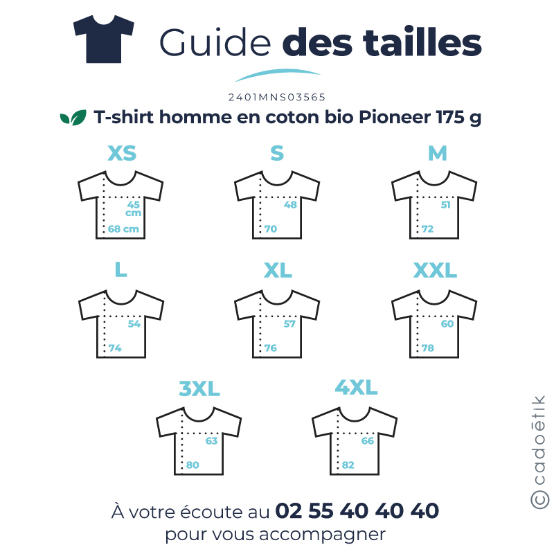 T-shirt homme en coton bio certifié Pioneer 175 g_06