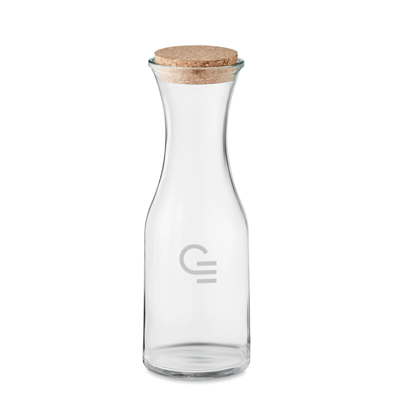 Carafe publicitaire en verre recyclé avec bouchon en liège Picca 1 L_01