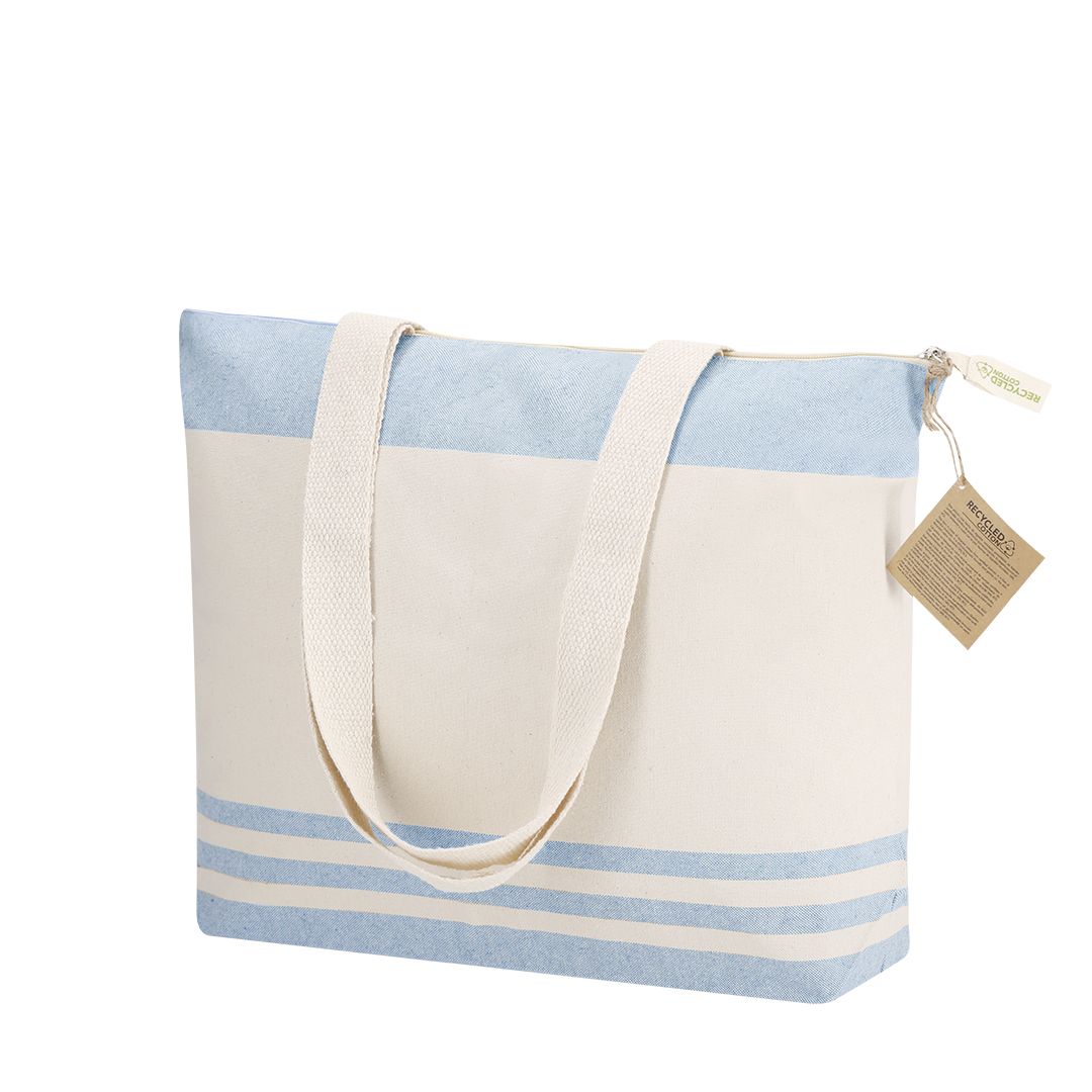 Sac de plage publicitaire en coton et polyester rPET recyclés Tanor 300 g_01
