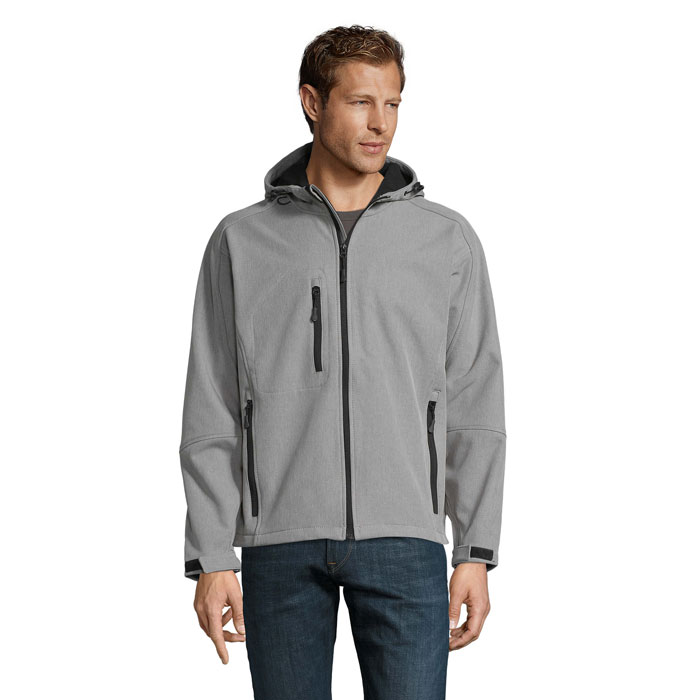 Veste softshell homme en polyester certifié Replay_Gris chiné