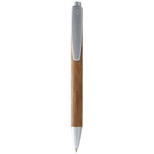 Stylo bille en bambou Bornéo_Naturel/Argent