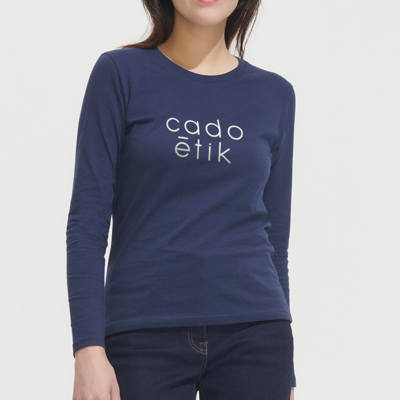 T-shirt publicitaire femme manche longues en coton certifié Imperial 190 g_00