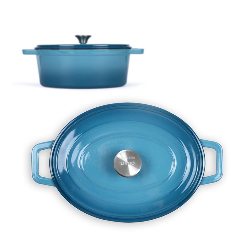 Cocotte ovale personnalisée Mijo bleu
