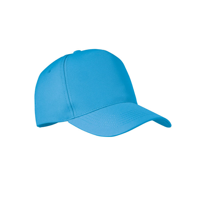 Casquette 5 panneaux en polyester recyclé rPET Senga_Turquoise