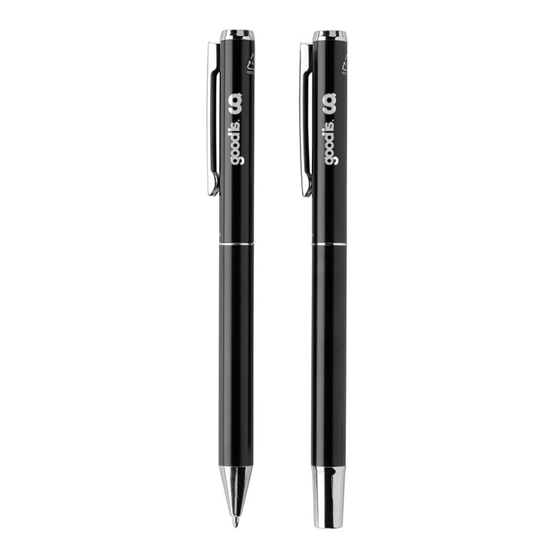 Parure stylo bille et roller en aluminium recyclé certifié Swiss Peak Cedar_03