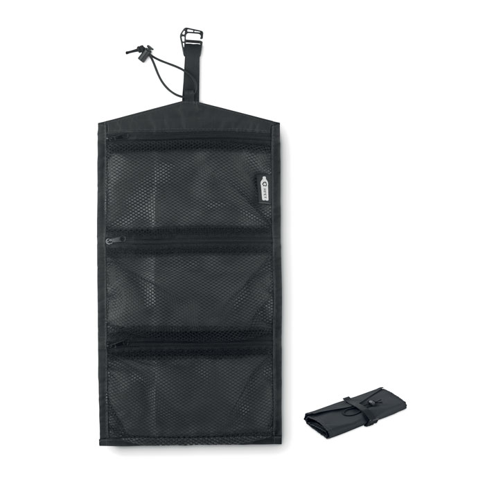 Pochette de voyage enroulable en plastique recyclé rPET Traveli _Noir