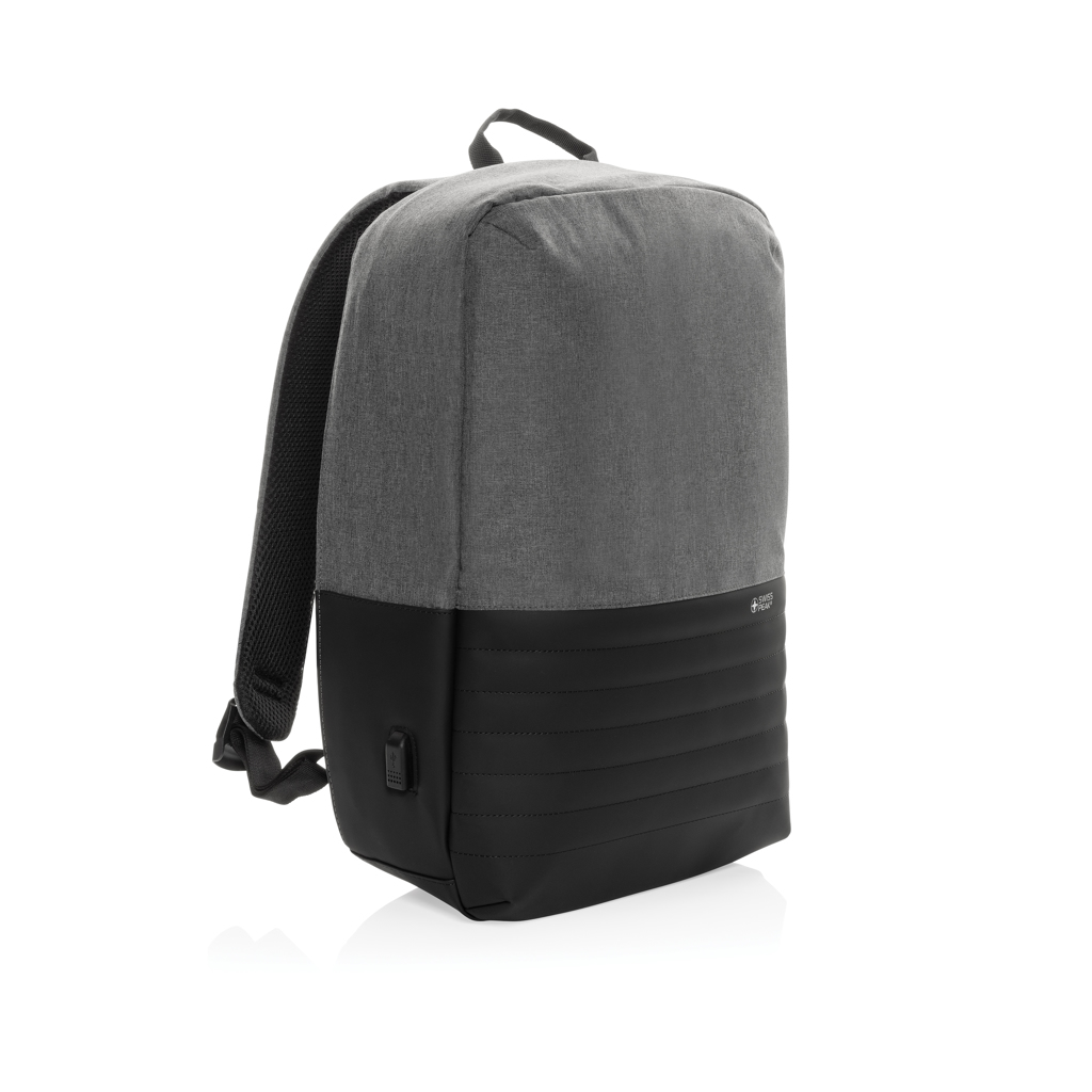 Sac à dos antivol en polyester recyclé rPET Swiss Peak Line 11 L_Gris