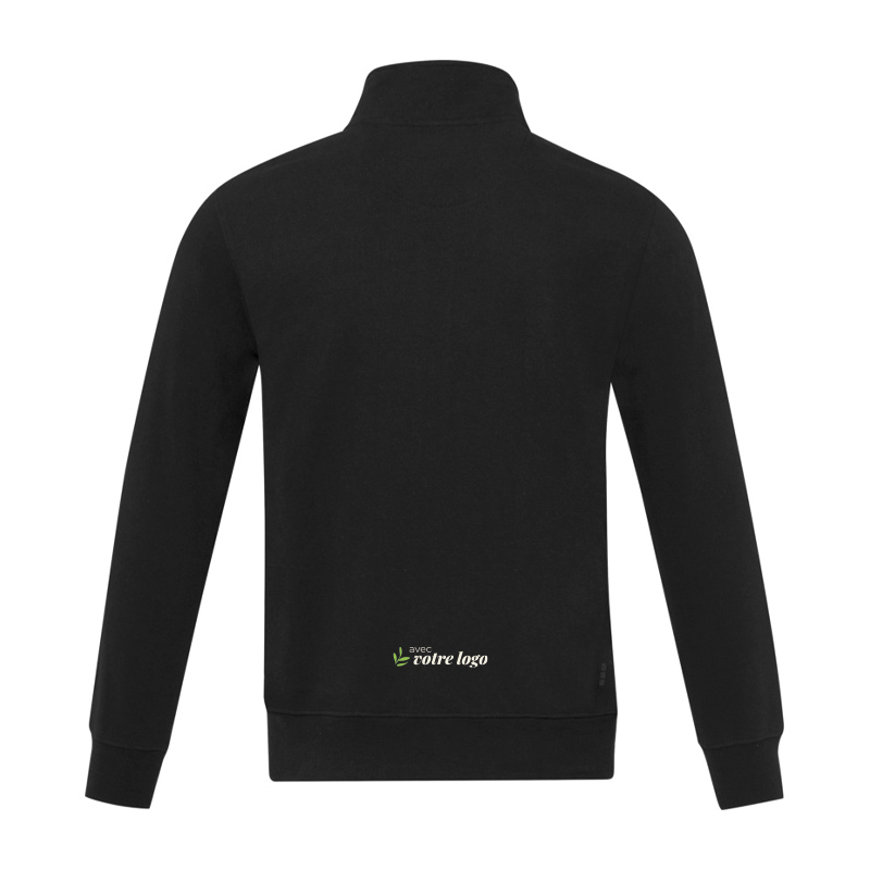 Sweat zippé unisexe en coton et polyester recyclés certifiés Galena 320 g_03