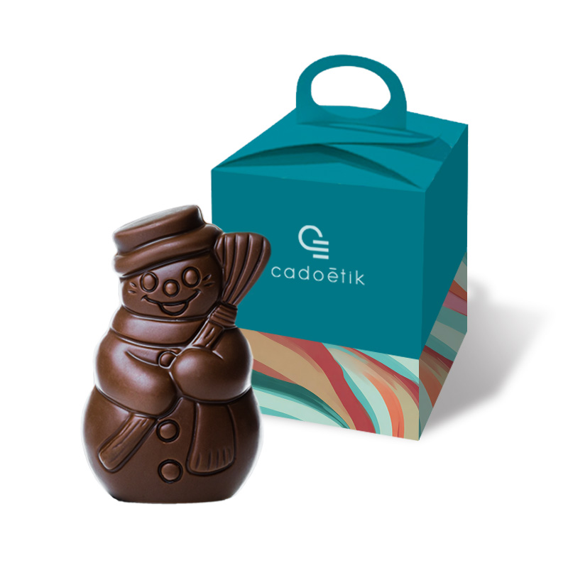 Bonhomme de neige en chocolat bio lait ou noir 50 g_1