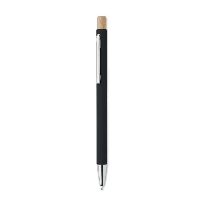 Stylo en alu recyclé et bambou Bergamo_Noir