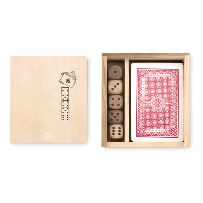 Cartes à jouer et 5 Dés Las Vegas_Bois