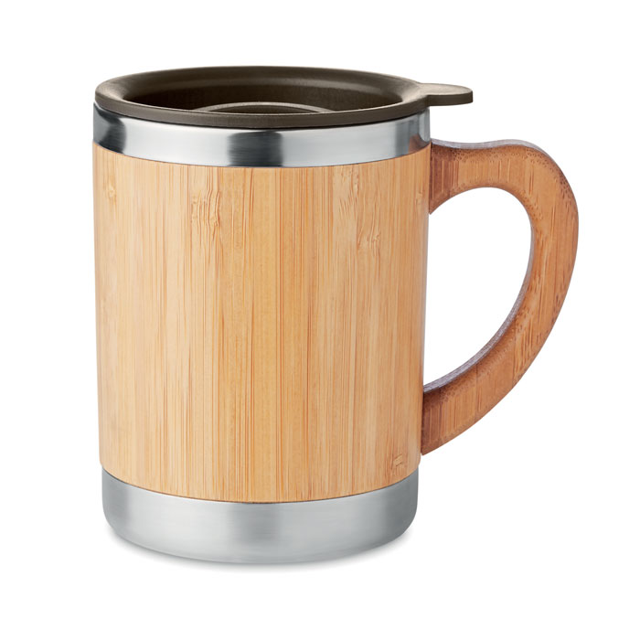 Mug isotherme en inox et bambou Mokka 300 mL_Bois