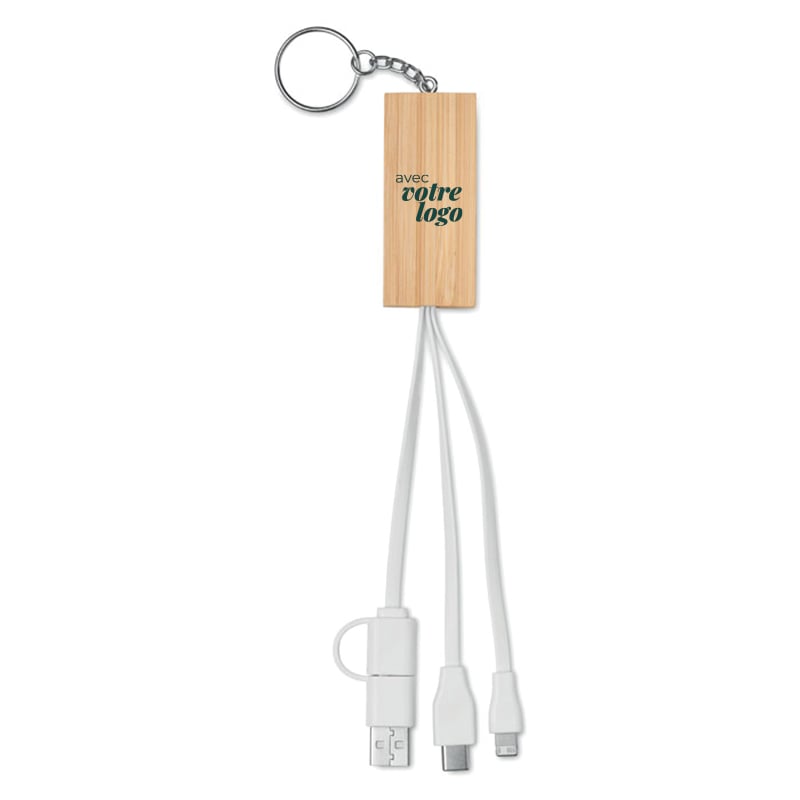Câble de charge avec support de téléphone en bambou Clauerc_03