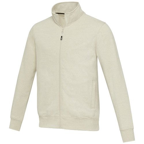 Sweat zippé unisexe en coton et polyester recyclés certifiés Galena 320 g_Oatmeal