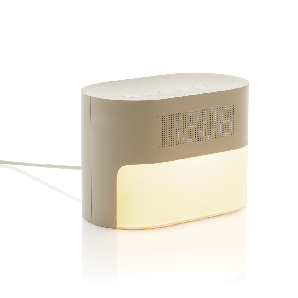 Réveil à bruit blanc en plastique recyclé certifié Lumarise_Beige