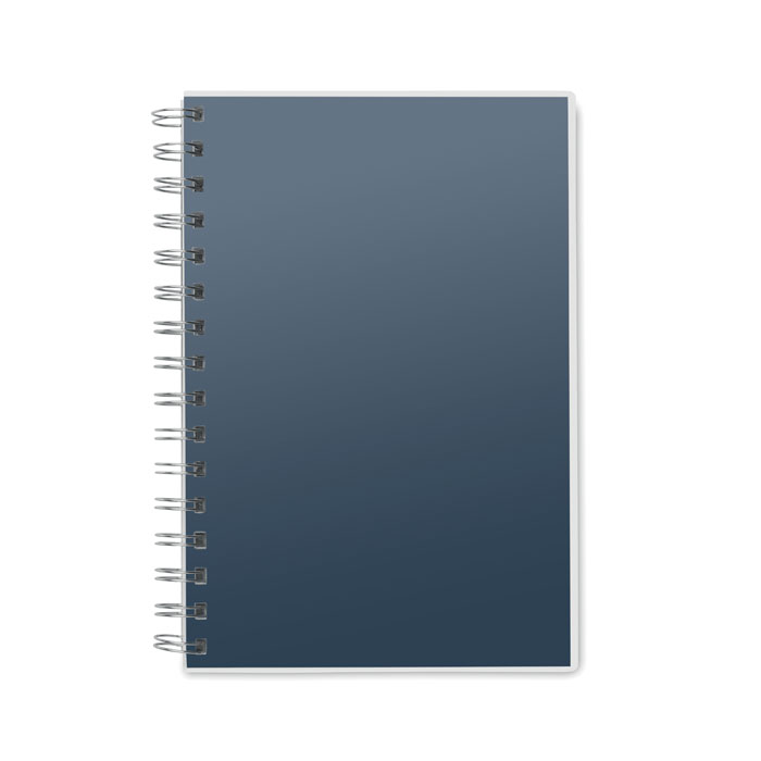 Carnet A5 à spirale en plastique recyclé rPET Anotate_Bleu