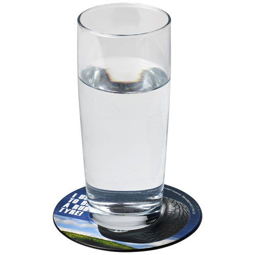 Sous-verre rond en plastique recyclé Brite-Mat®_Noir