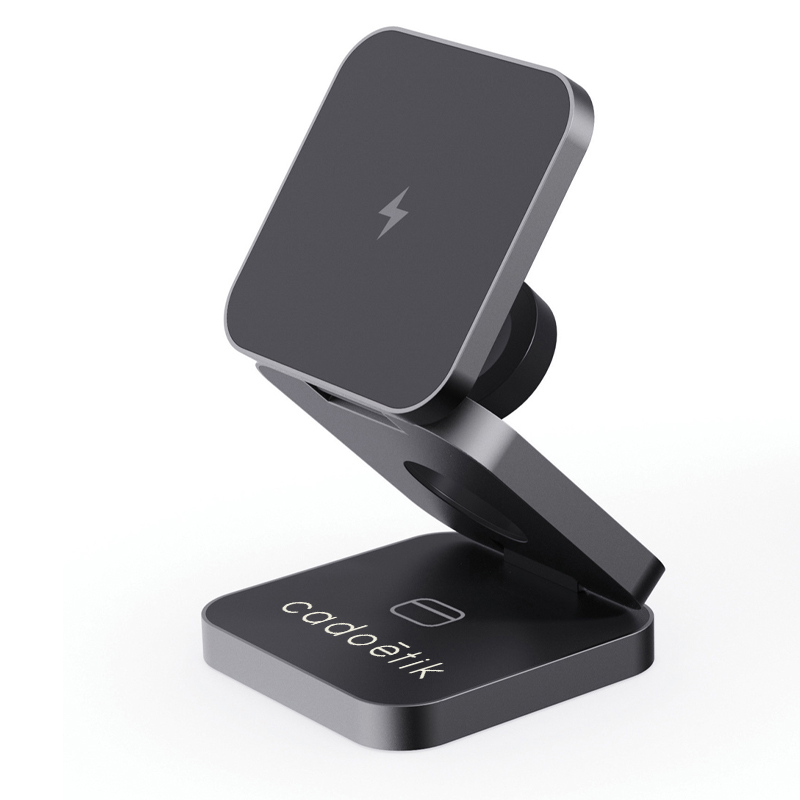 Chargeur rapide pliable à induction 3 en 1 en plastique et alu recyclés certifiés Terra 15 W_1