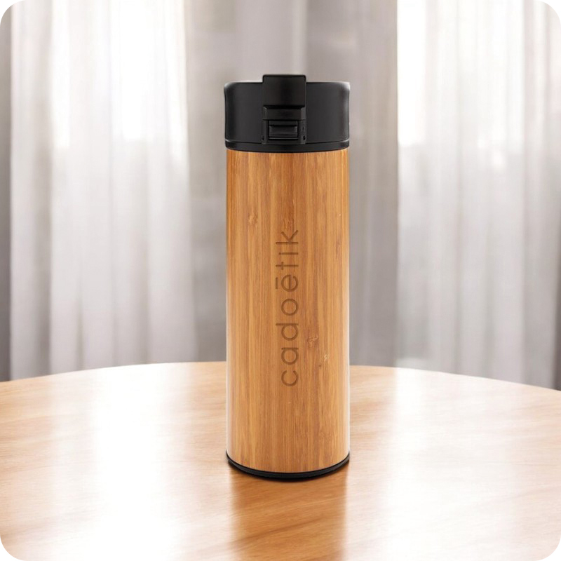 Mug isotherme en inox et bambou Bogota 450 mL_00