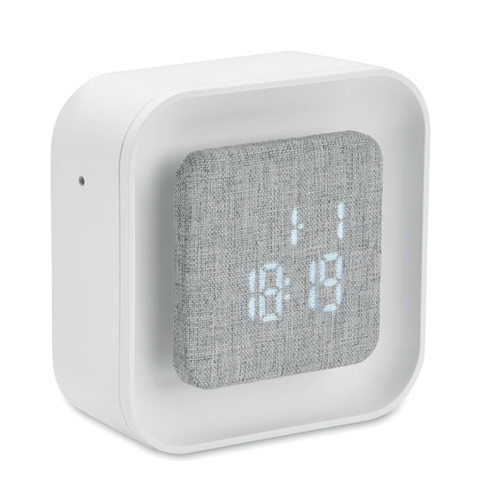 Réveil LED en plastique et polyester rPET recyclés Luce_Blanc