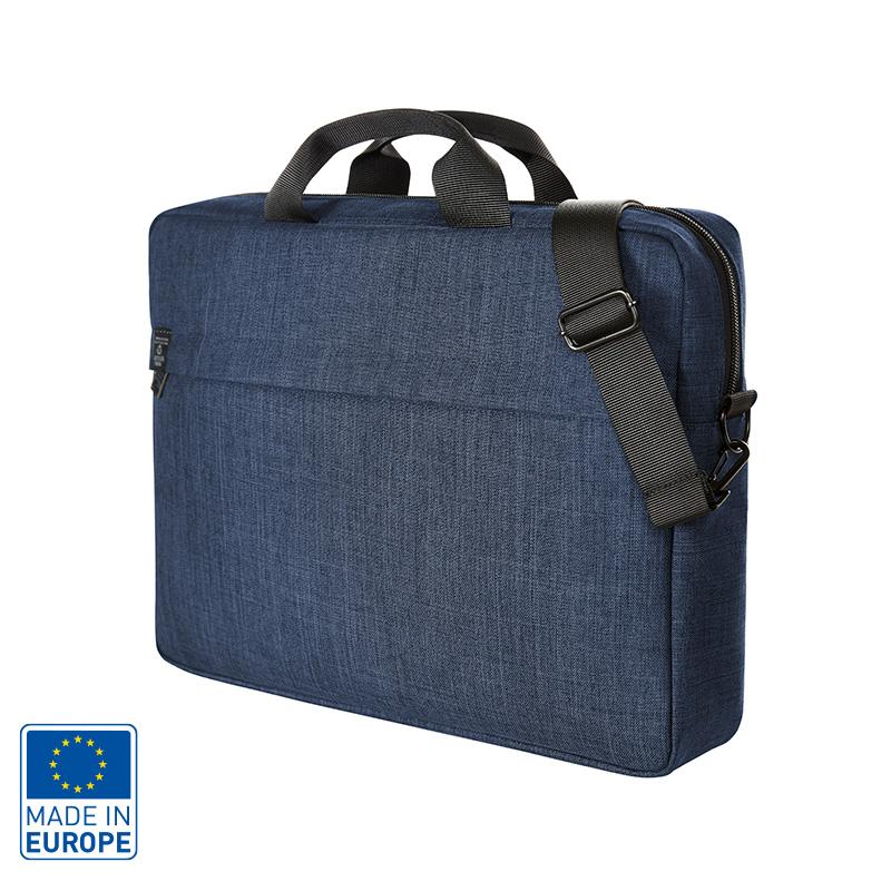 Sacoche ordinateur 15" en polyester recyclé rPET Halfar Denim_Bleu